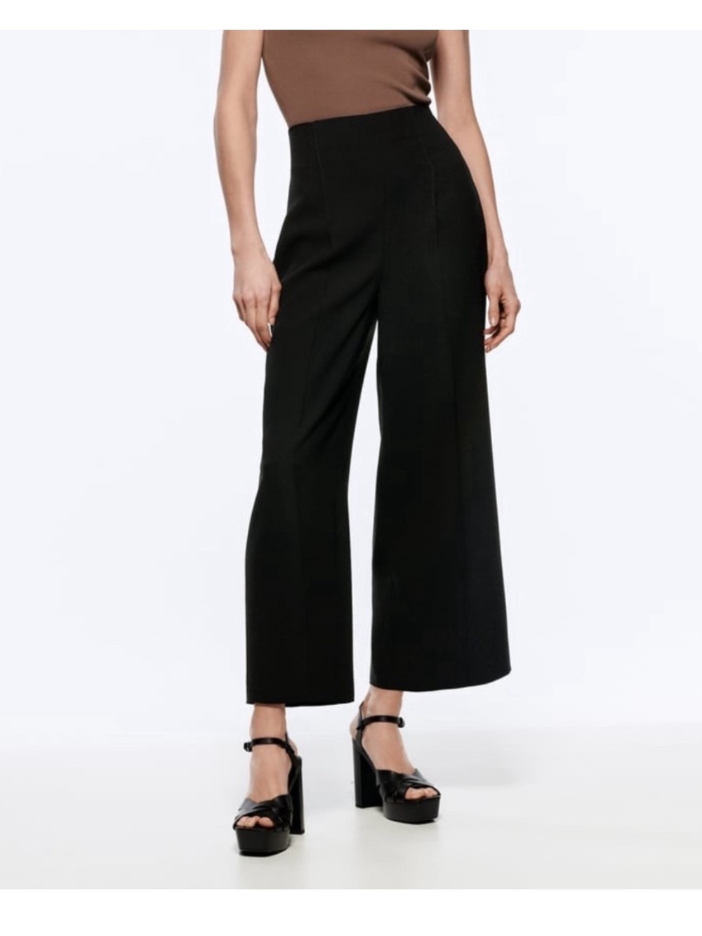 Zara Black High-Rise Culottes